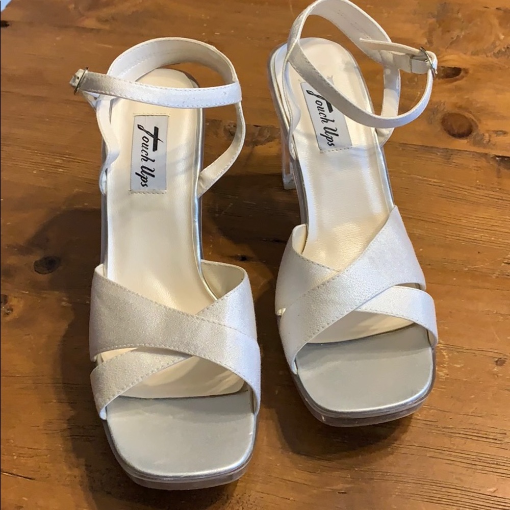 Touch Ups white and lucite heel